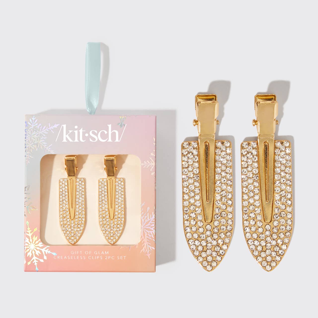 Kitsch -  Glam Creaseless Clips 2pc Set - Rhinestone