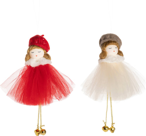 Ornament - Girls in tulle dresses  Berets