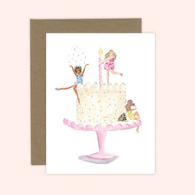 Birthday Cake Girls card: White