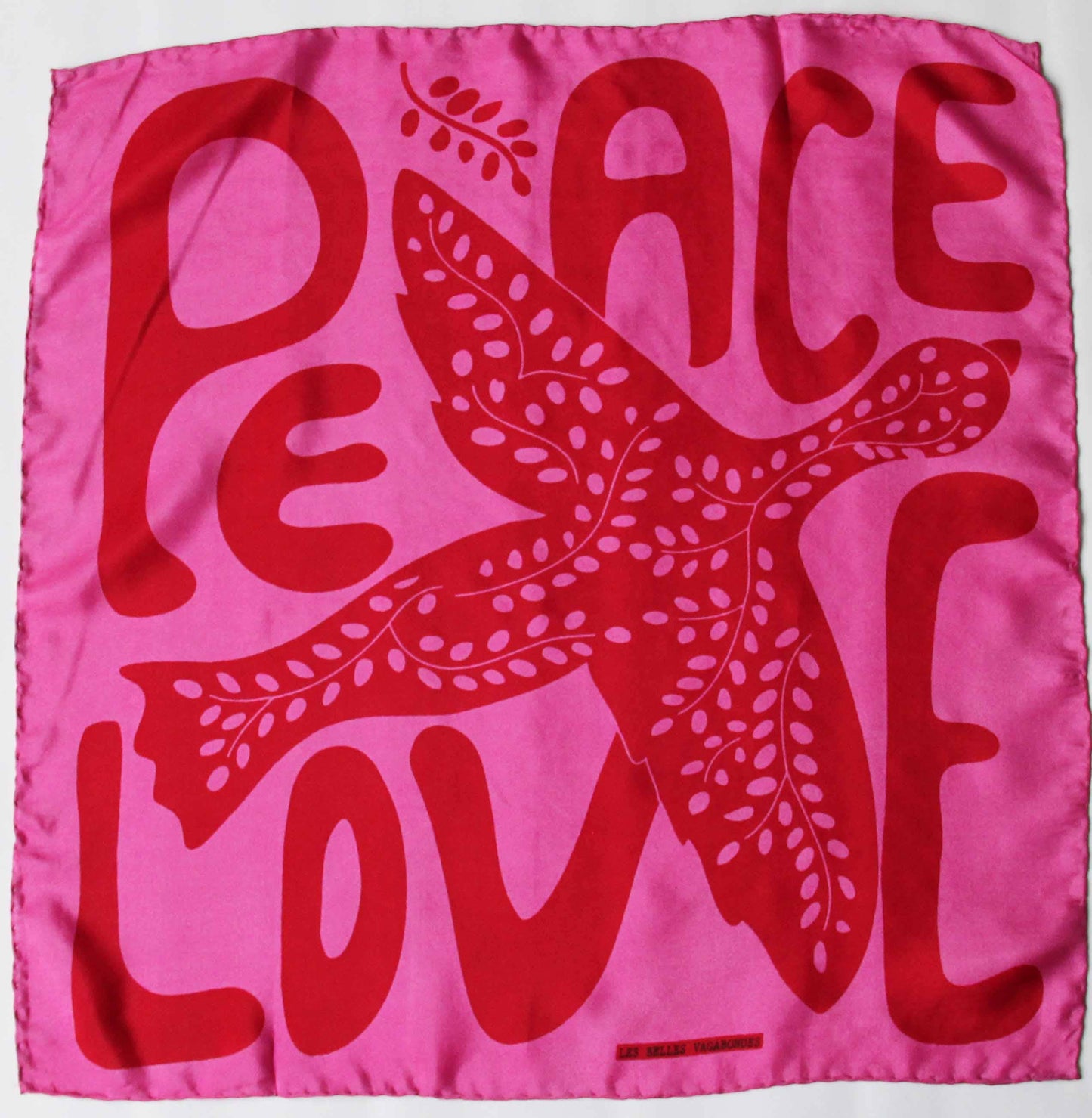 Les Belles - Foulard Peace and Love Fuchsia