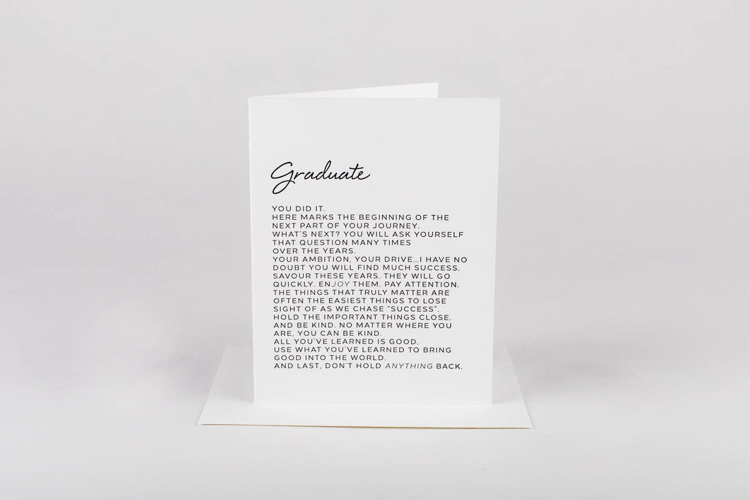 Wrinkle & Crease - Letter to Graduate