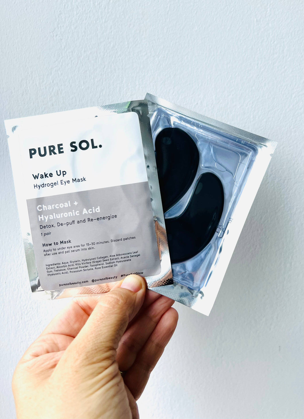 Pure Sol - Wake Up Charcoal + Hyaluronic Acid Eye Mask