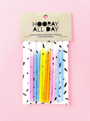Birthday Candles - Pastels Hand-Dipped Beeswax