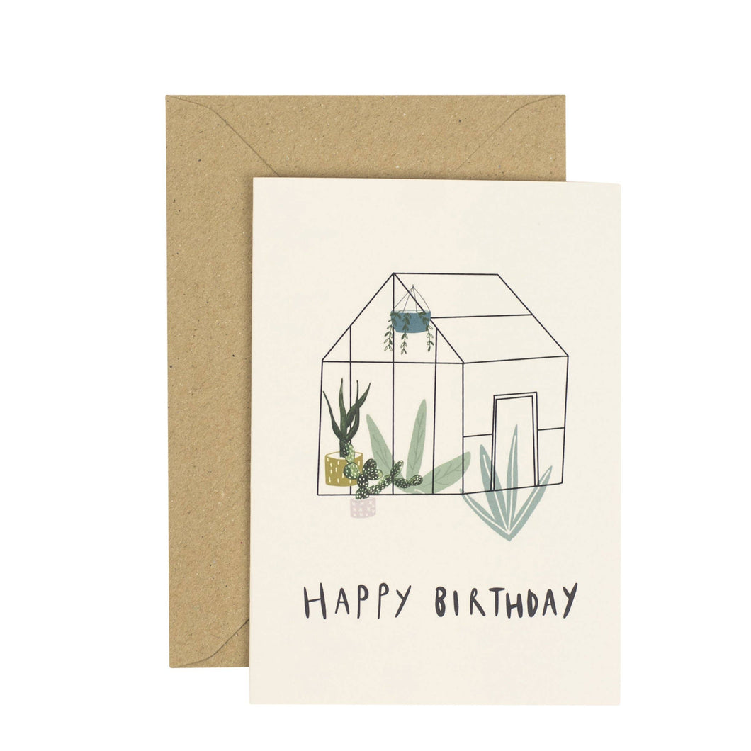 Greenhouse Birthday Greetings Card