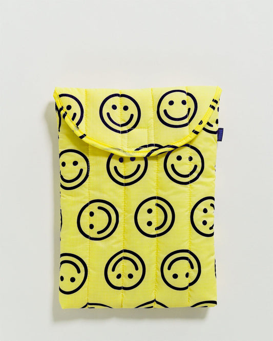 Puffy Laptop Sleeve - Yellow Happy