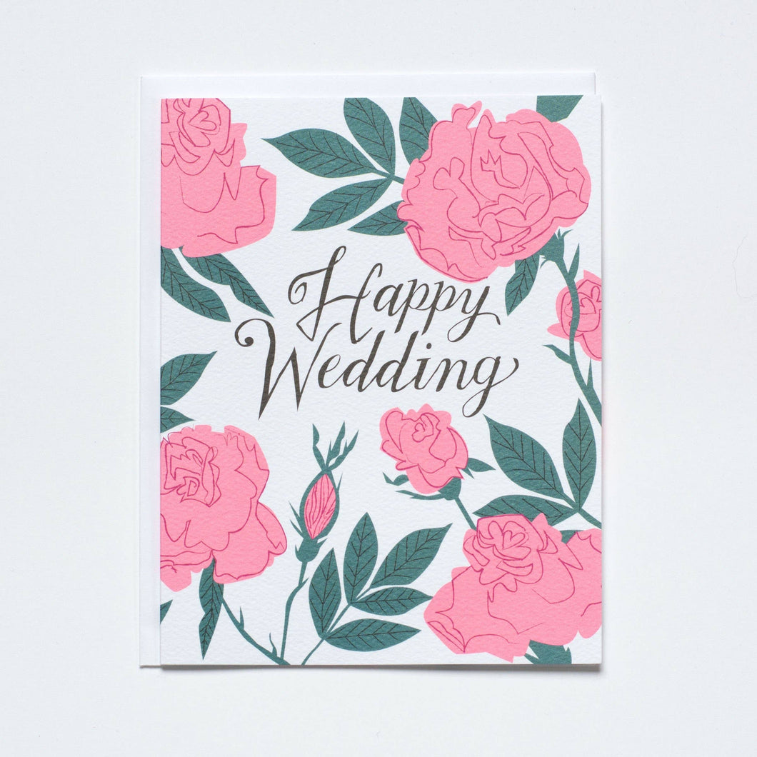 Wedding - Pastel Neon Roses Card