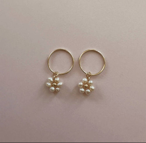 Earrings - Skye Hoops: Flower