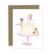 Birthday Cake Girls card: White