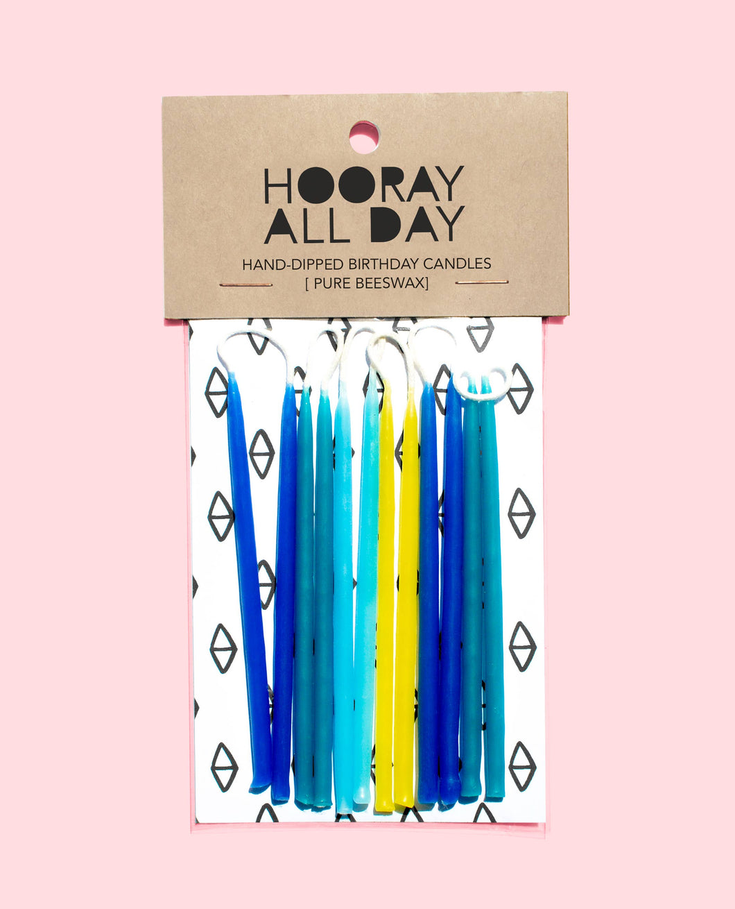 Birthday Candles - Blues Hand-Dipped Beeswax