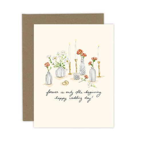 Forever is Only the Beginning Wedding card: White
