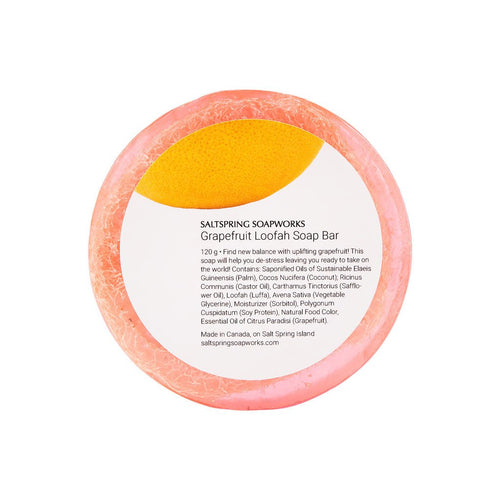 Saltspring Soapworks - Loofah Soap Bar - Grapefruit
